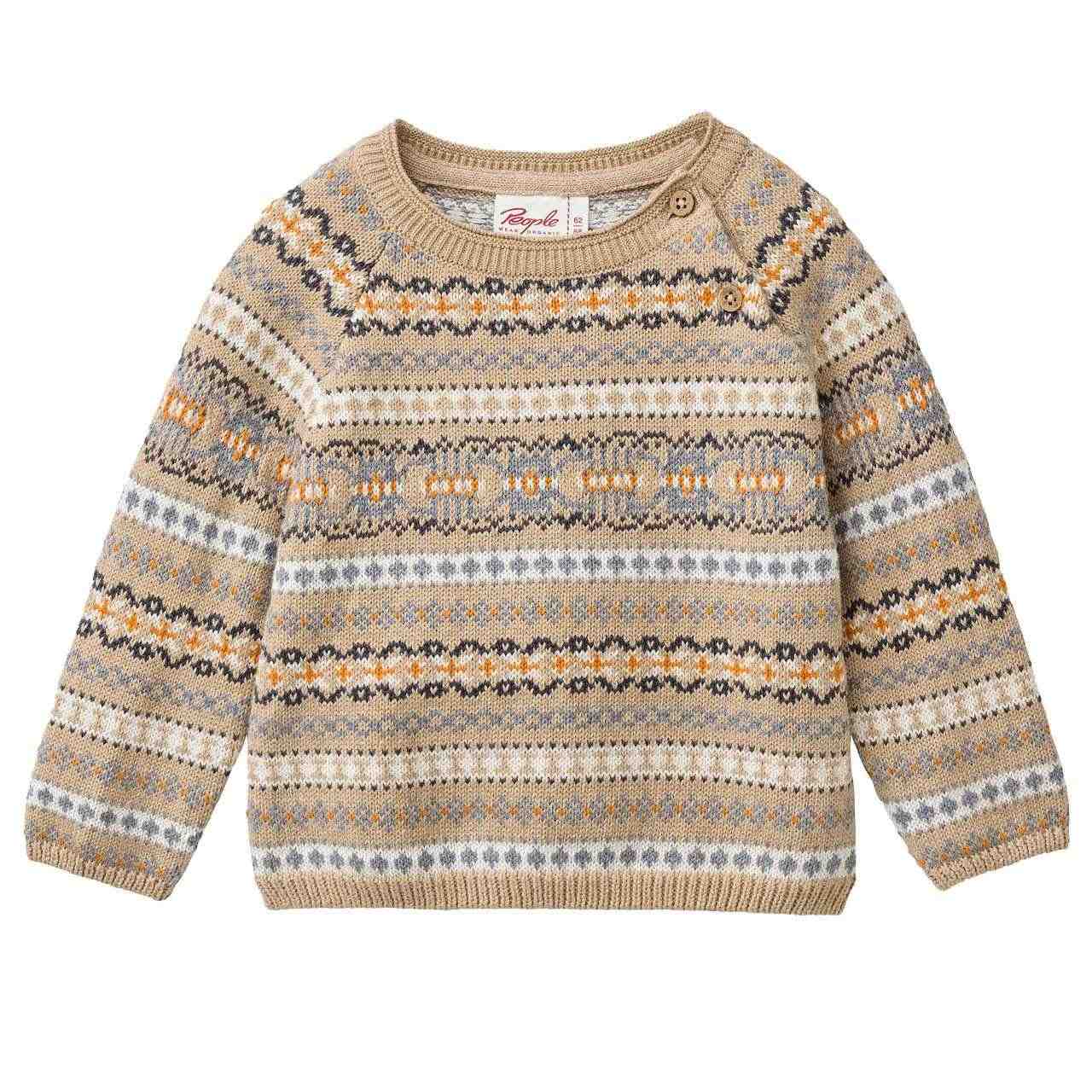 Strickpullover Norweger-Muster sand