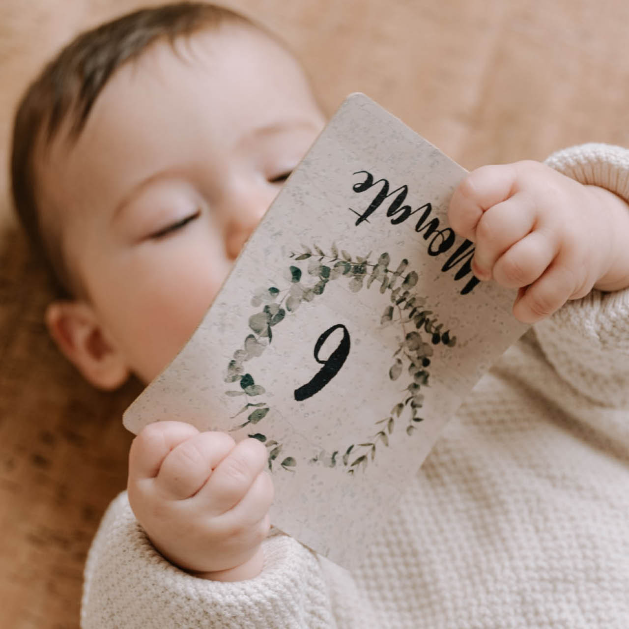 15 Baby-Meilensteinkarten Lou aus Kork