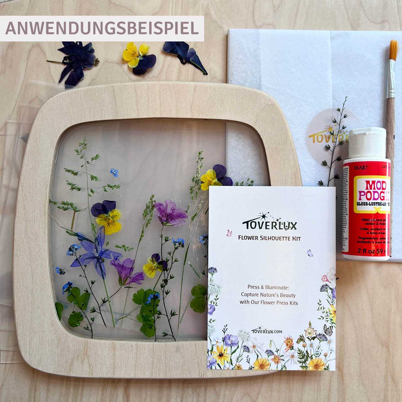 Blumensilhouette Set für Toverlux Rahmen