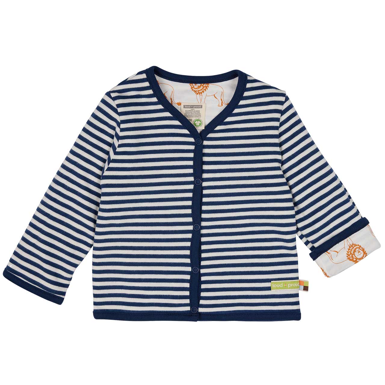 Gestreifte Wendejacke marine