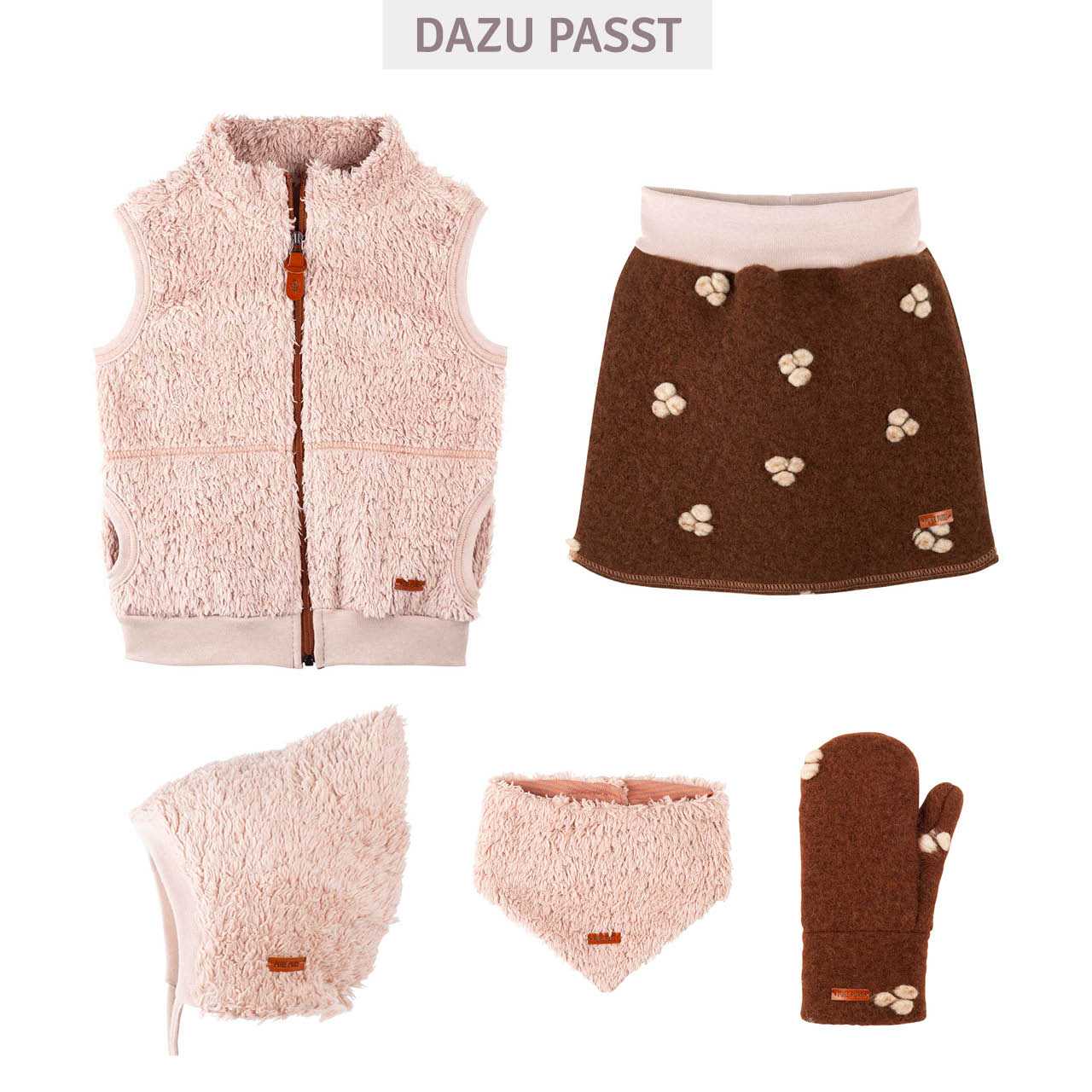 Baby Plüsch Mütze zum Binden rosa