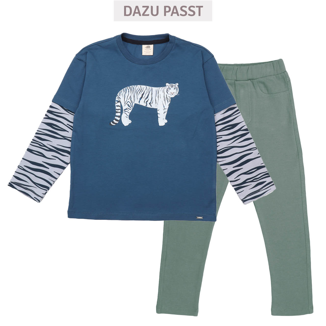 Tiger Langarmshirt blau