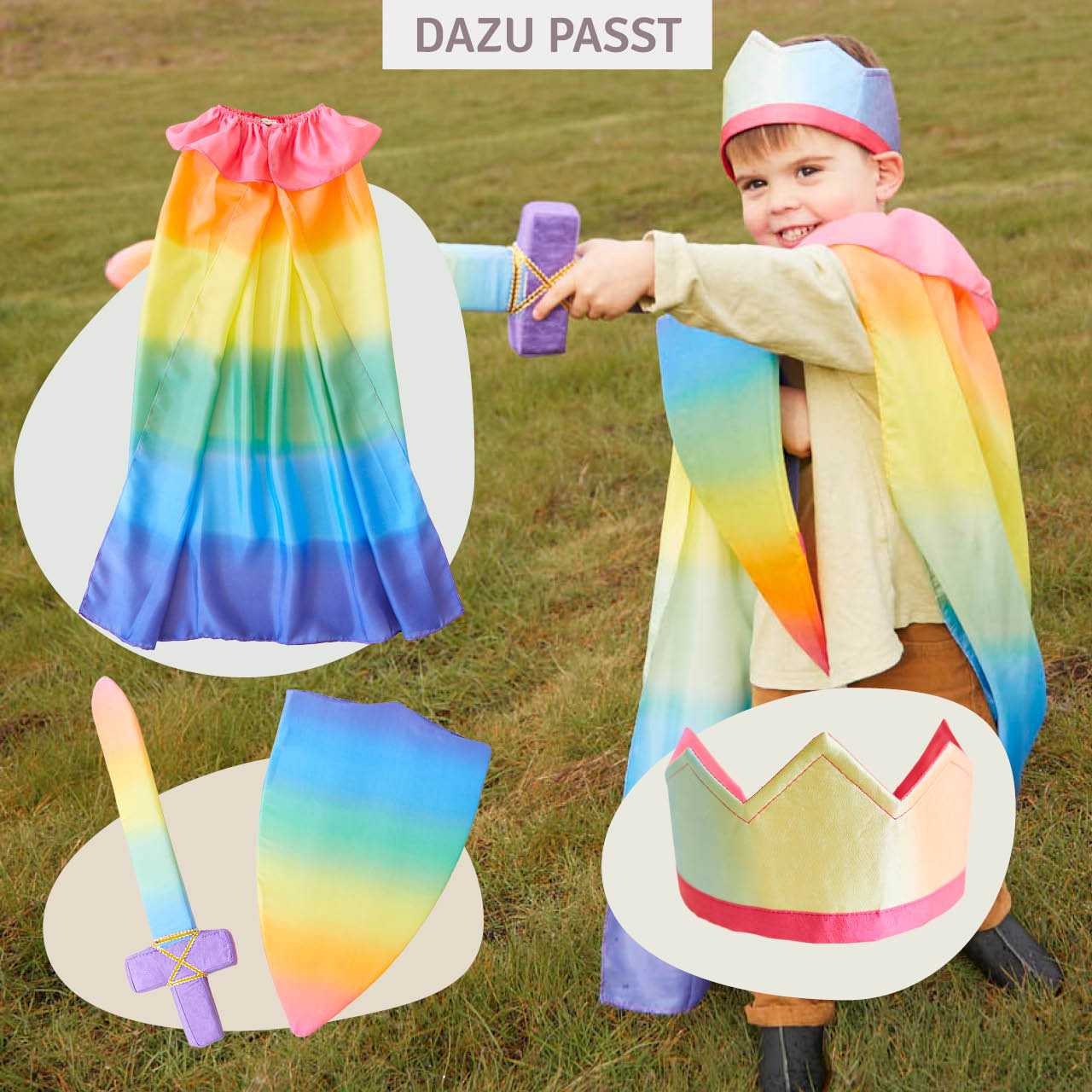 Regenbogen Krone aus Seide