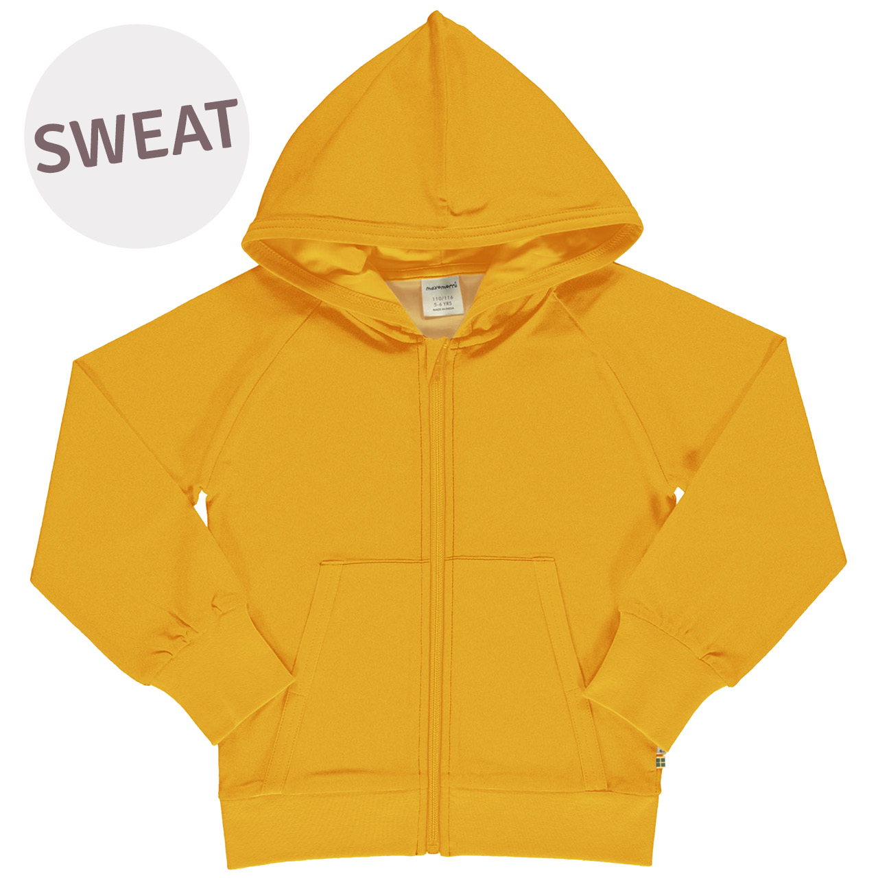 Basic Sweat Kapuzenjacke uni senf