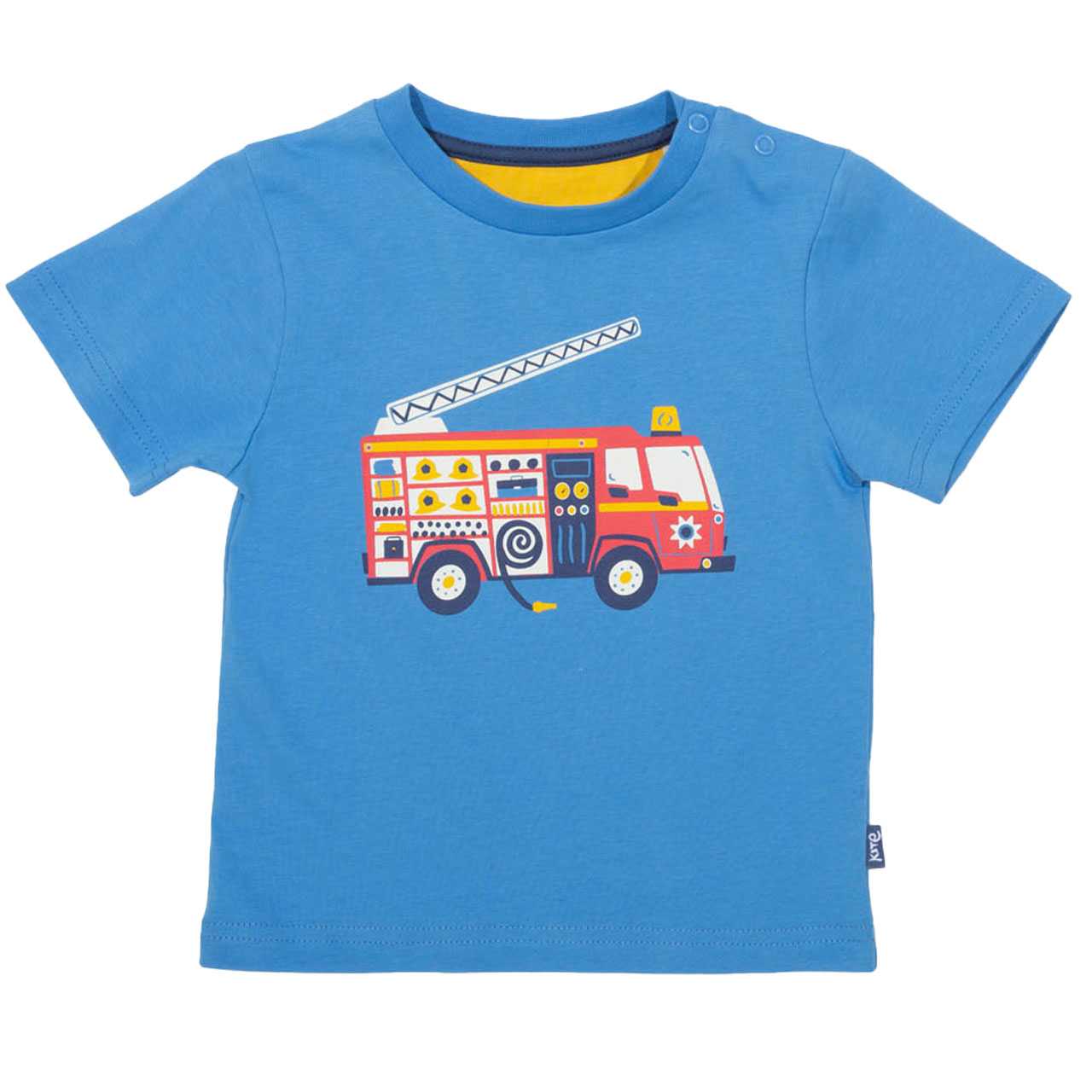 Leichtes T-Shirt Feuerwehrauto blau