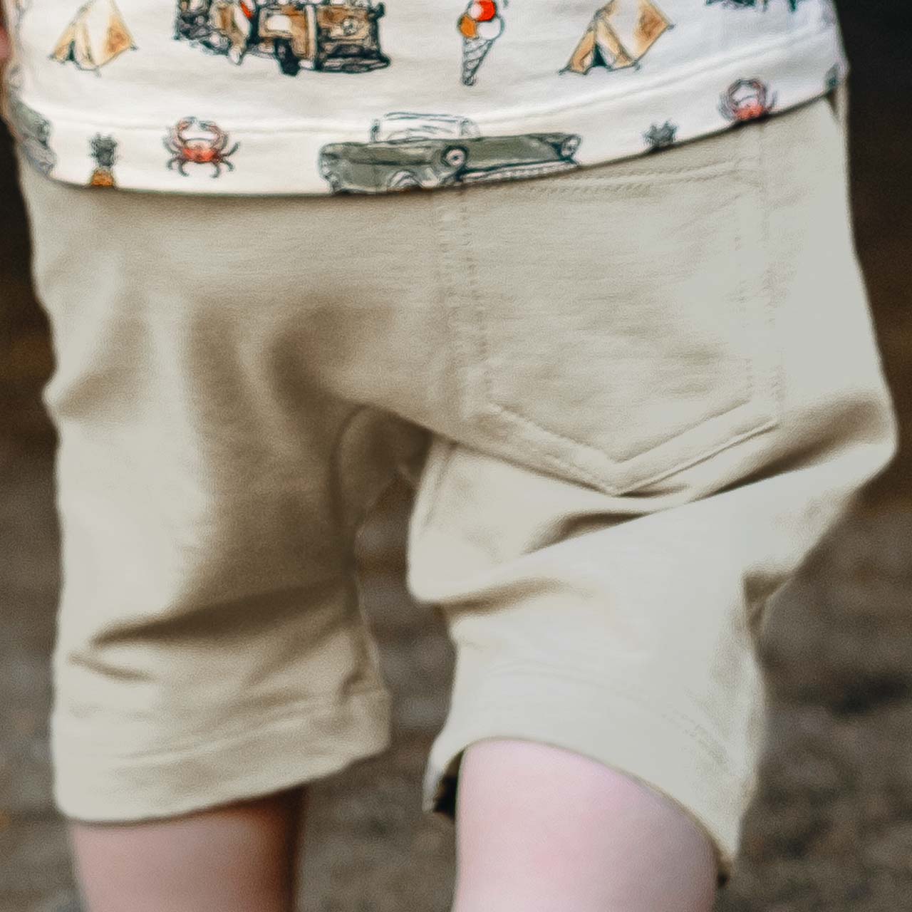 Lässige, leichte Slub Shorts beige