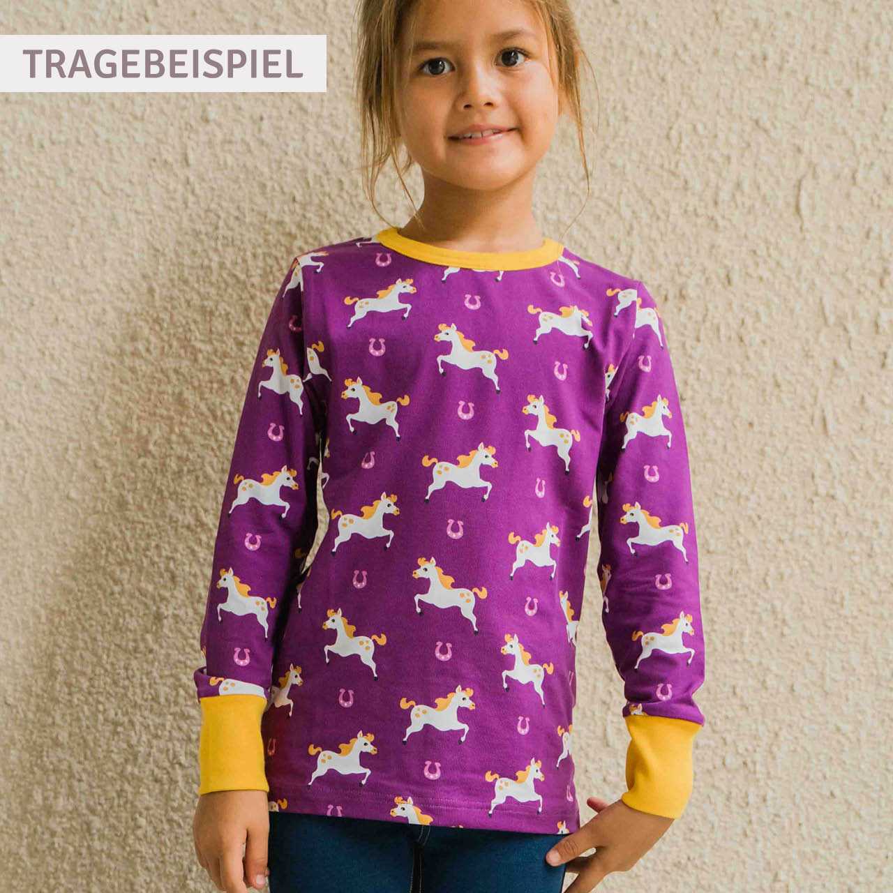 Weiches Langarmshirt gestreift lila