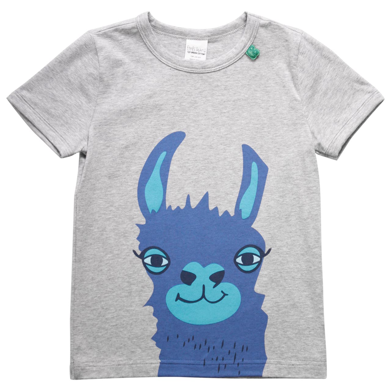 Shirt kurzarm Lama-Druck hellgrau