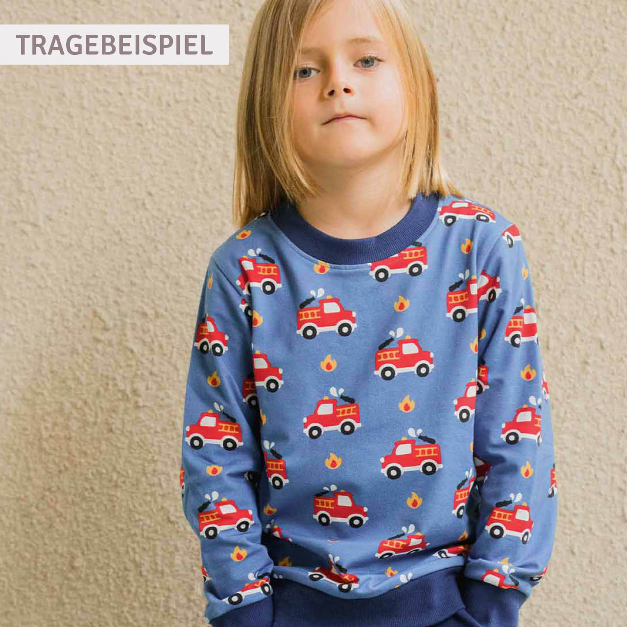 Cooles Sweatshirt gefüttert Wolf blau