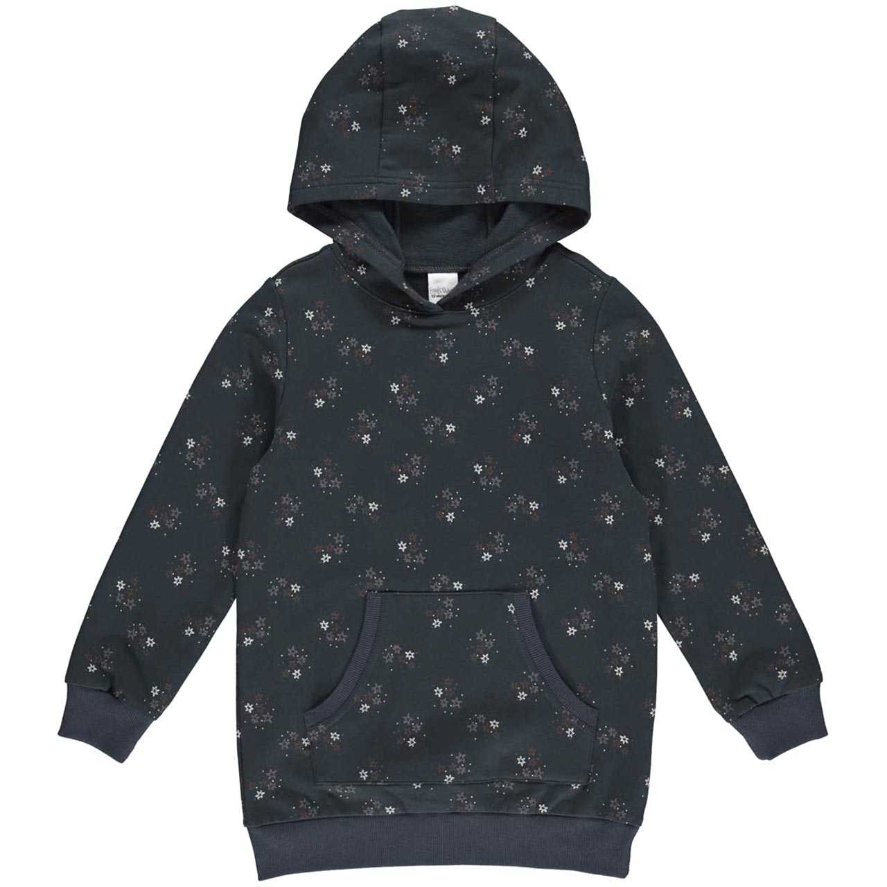 Sportliches Hoodie Sweatkleid Sterne navy