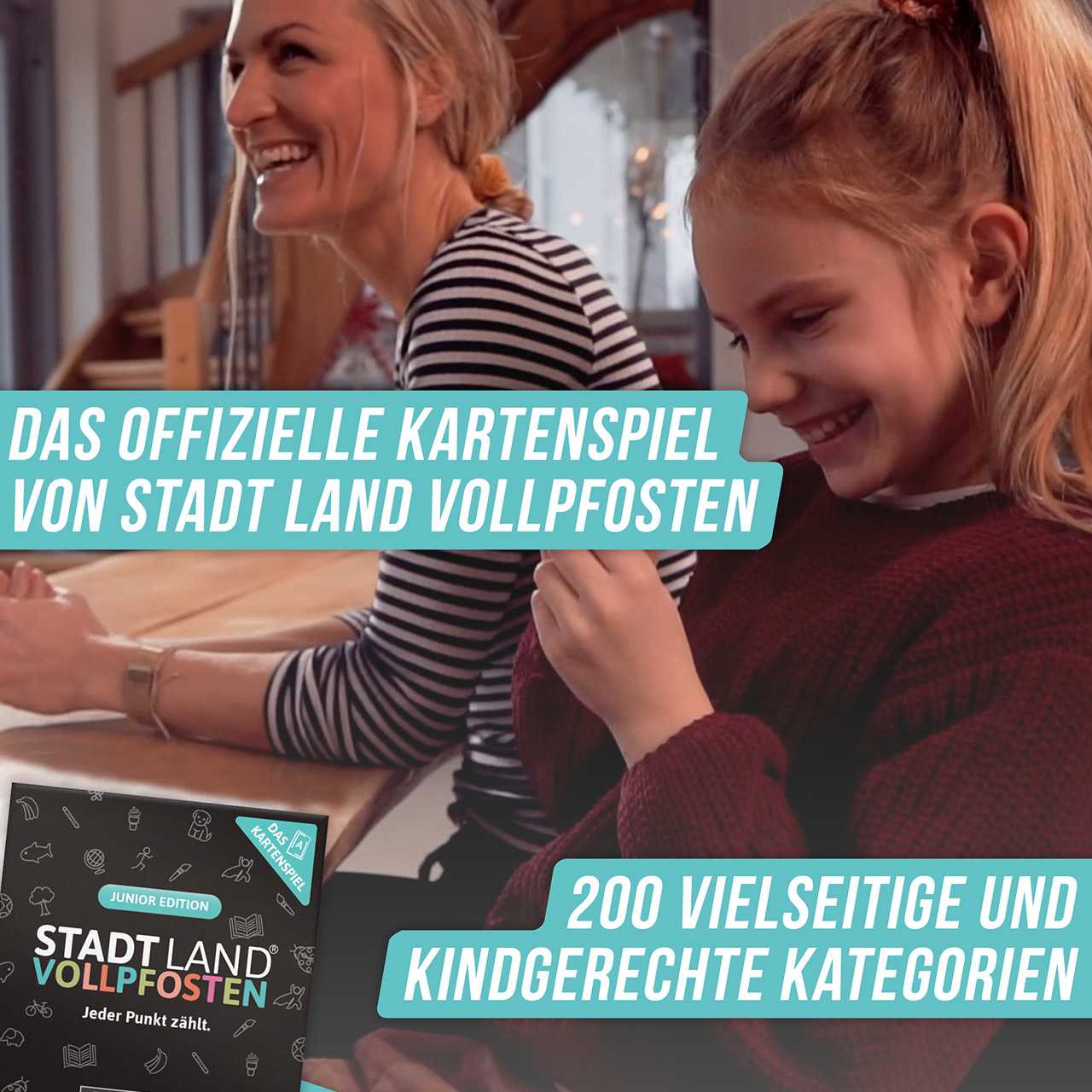 Stadt Land Vollpfosten- Das Kartenspiel- Junior Edition ab 8