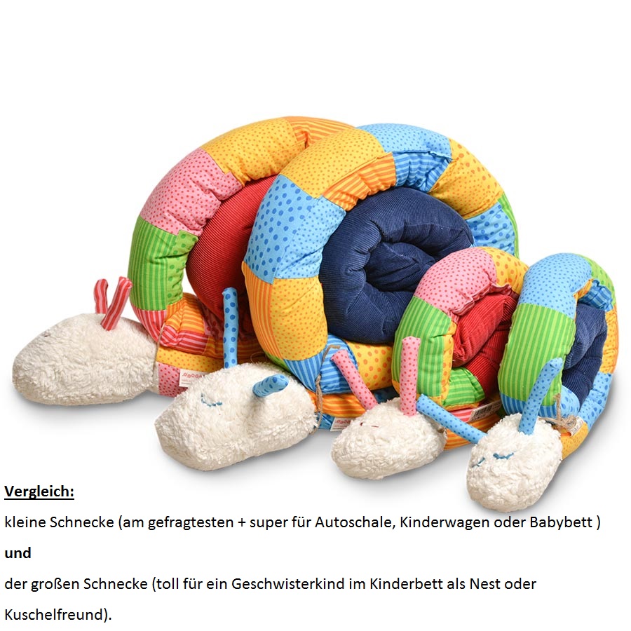 Puckschnecke Babynest blau Pucki klein 108 cm