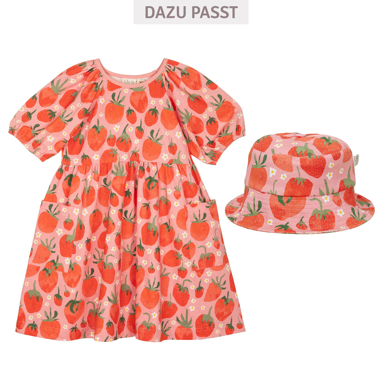 Sommer Kleid Erdbeeren rosa