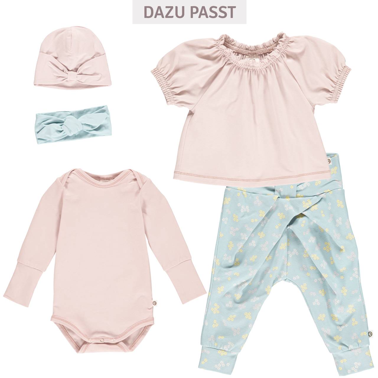 Baby T-Shirt Puffärmelchen komplett elastisch rose