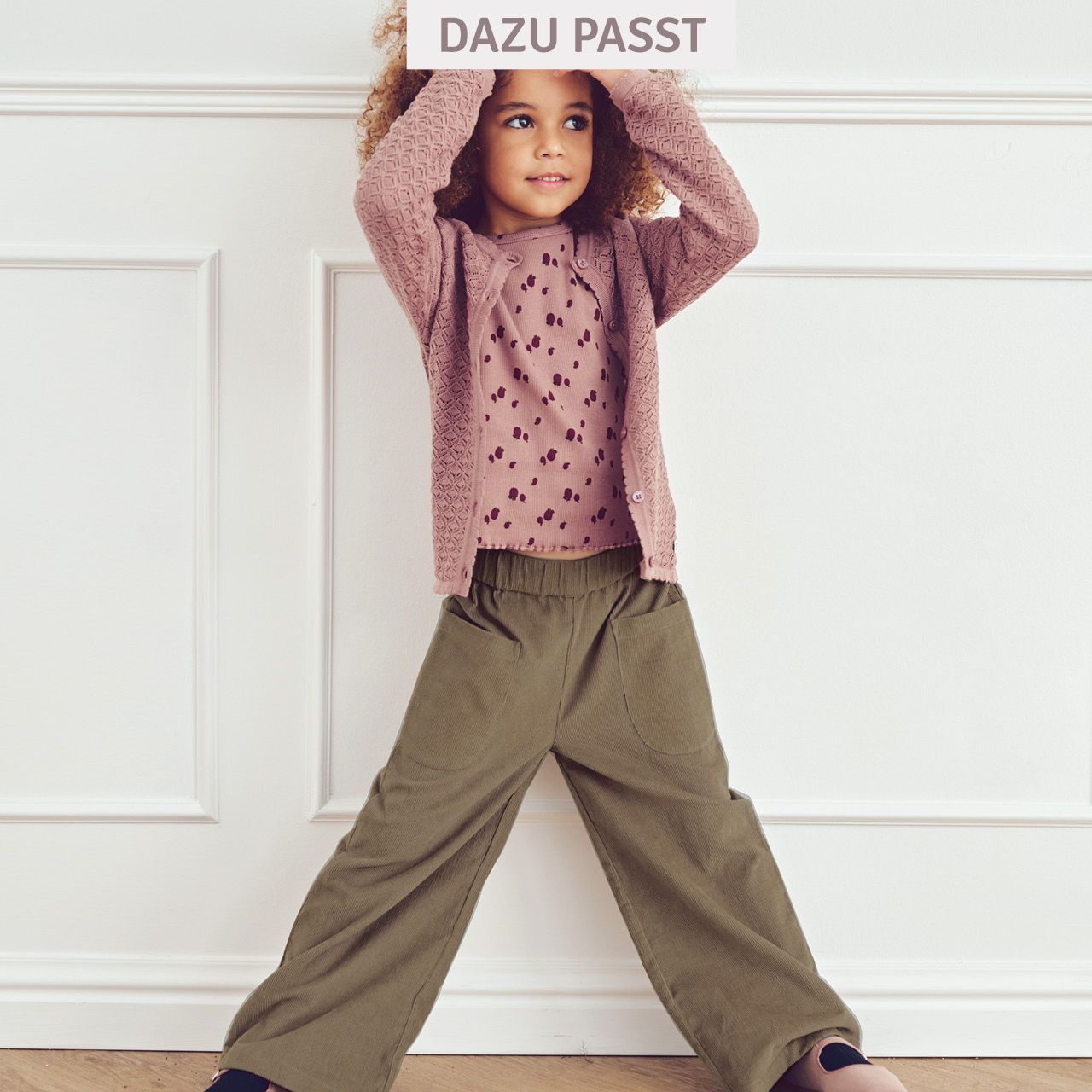 Weite Cordhose braun