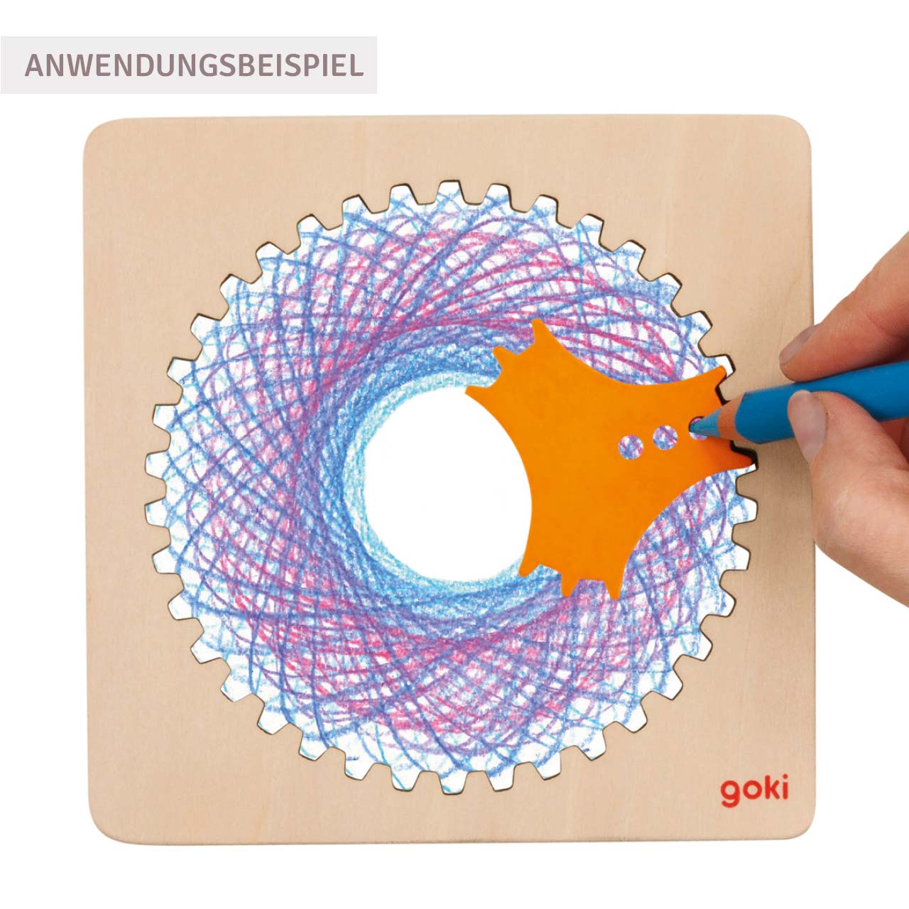 Holz Spirograph als Malhilfe für Kinder