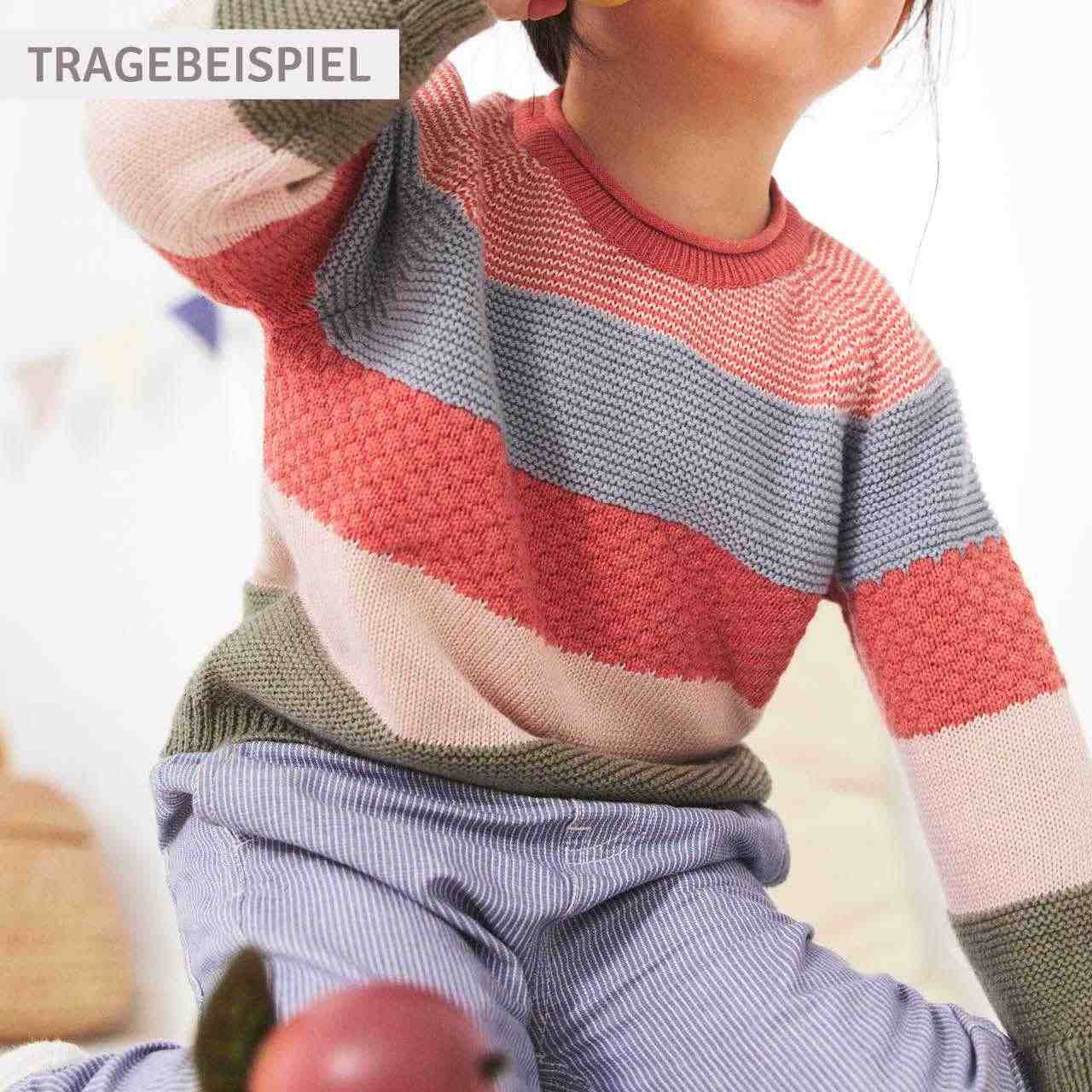 Weicher Strick Pullover bunt geringelt