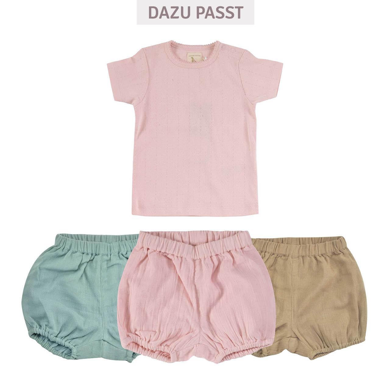 Luftige, lockere Musselin Shorts rosa