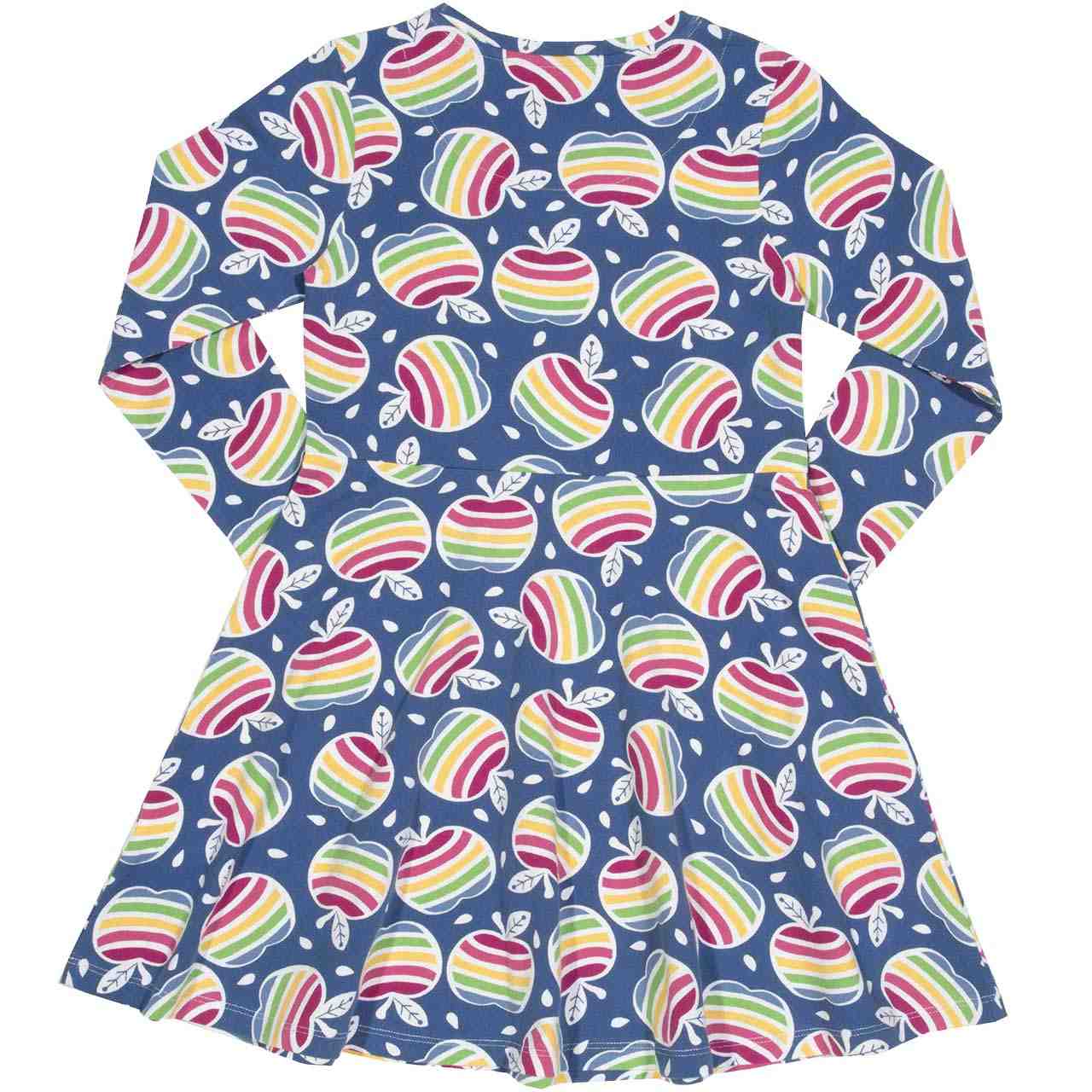 Regenbogen Skater Kleid langarm blau