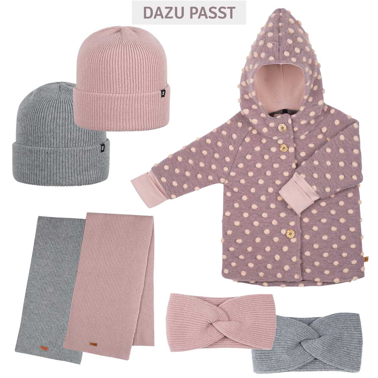 Onesize Kinder Erwachsenen Beanie Merino-Kaschmir grau
