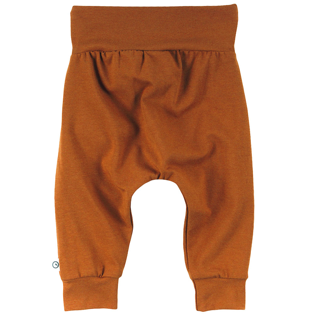 Edle Krabbelhose mit Schleife in ocker braun