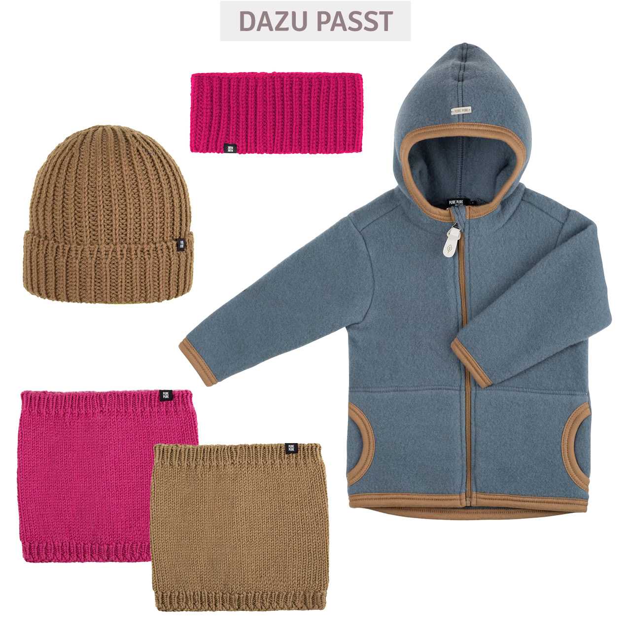 Erwachsenen und Jungend onesize Umschlag Beanie Wolle beige