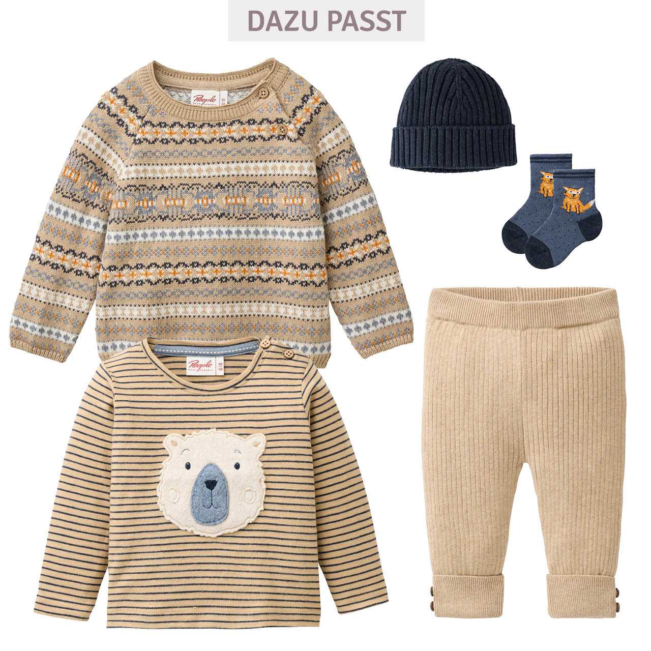 Strickpullover Norweger-Muster sand