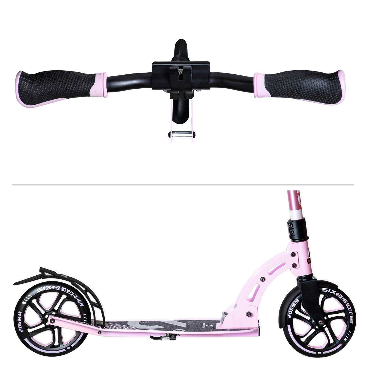 Alu Scooter ab 6 Jahre 35-100kg mit 205mm-Rädern in Pastellrosa