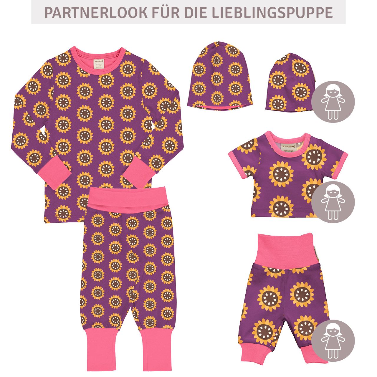 Puppenkleidung T-Shirt Sonnenblumen violett