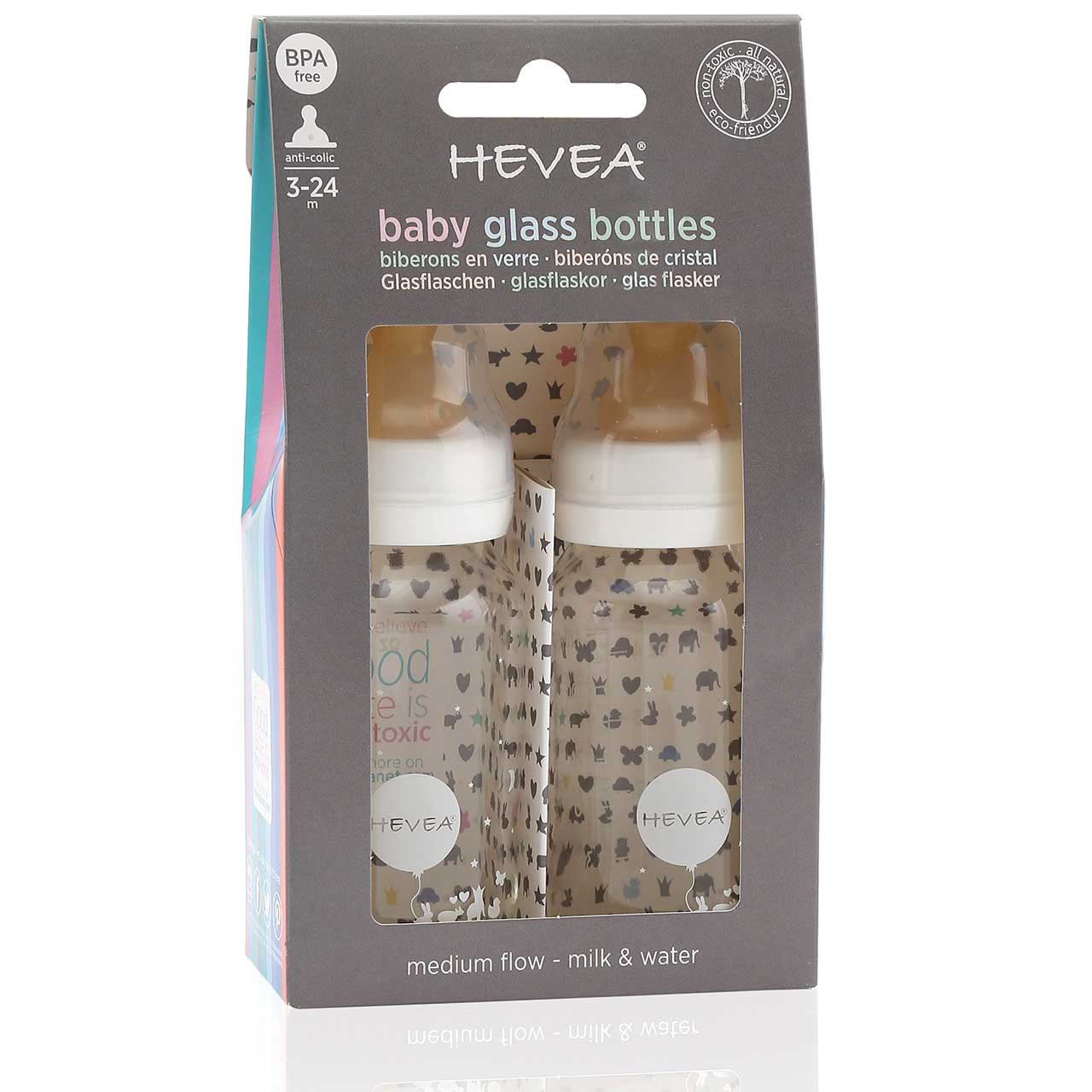 Babyflasche Glas + Trinksauger 2er-Set 120 ml