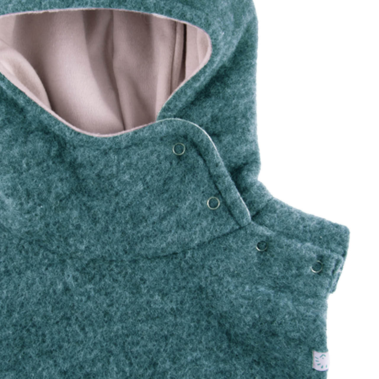 Warme Wollfleece Schlupfhaube petrol