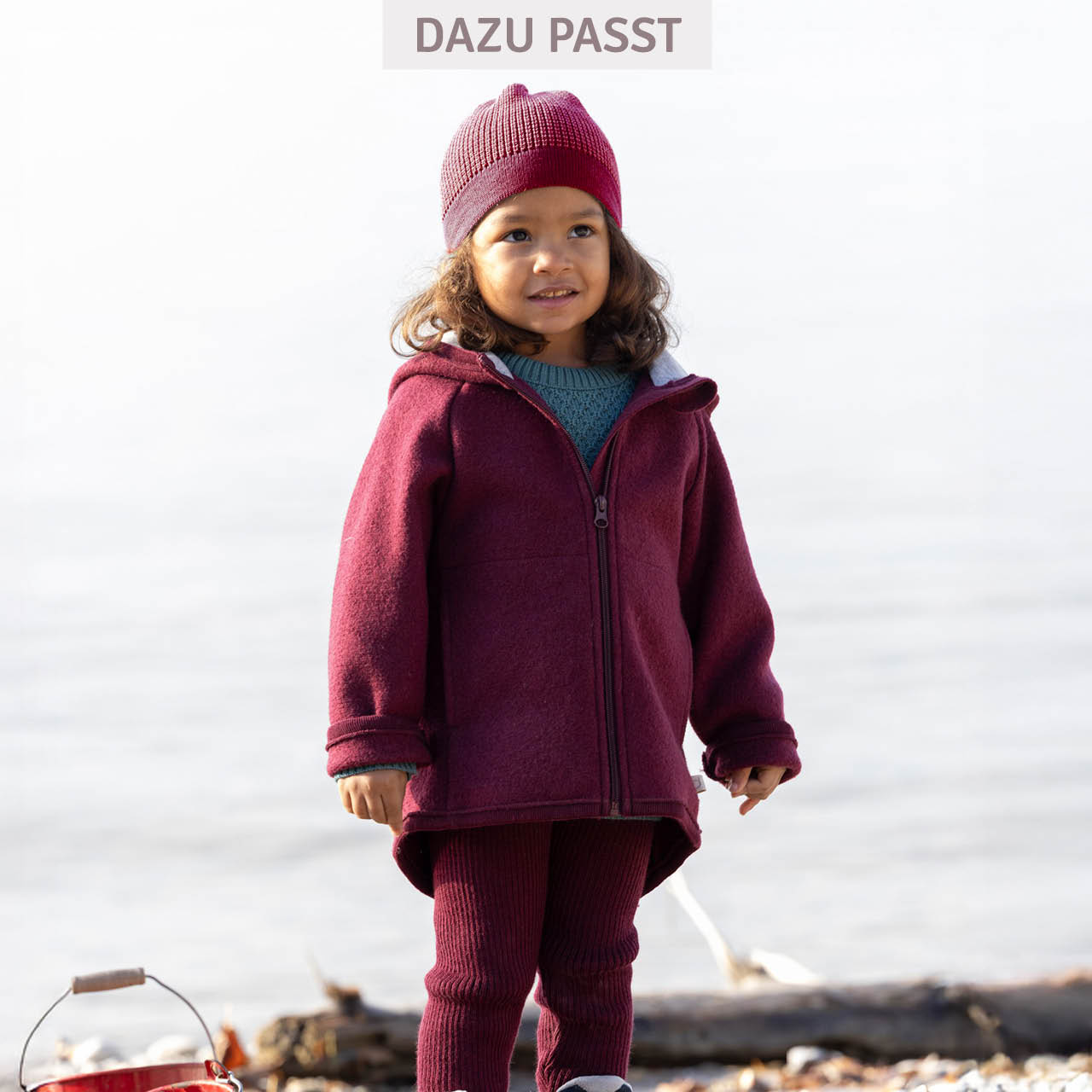 Walkjacke mit Reissverschluss cassis