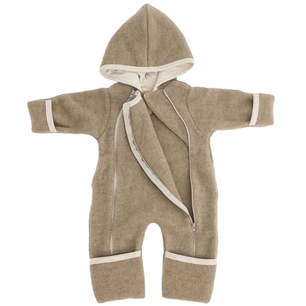 Baby Overall Woll-Fleece beige melange