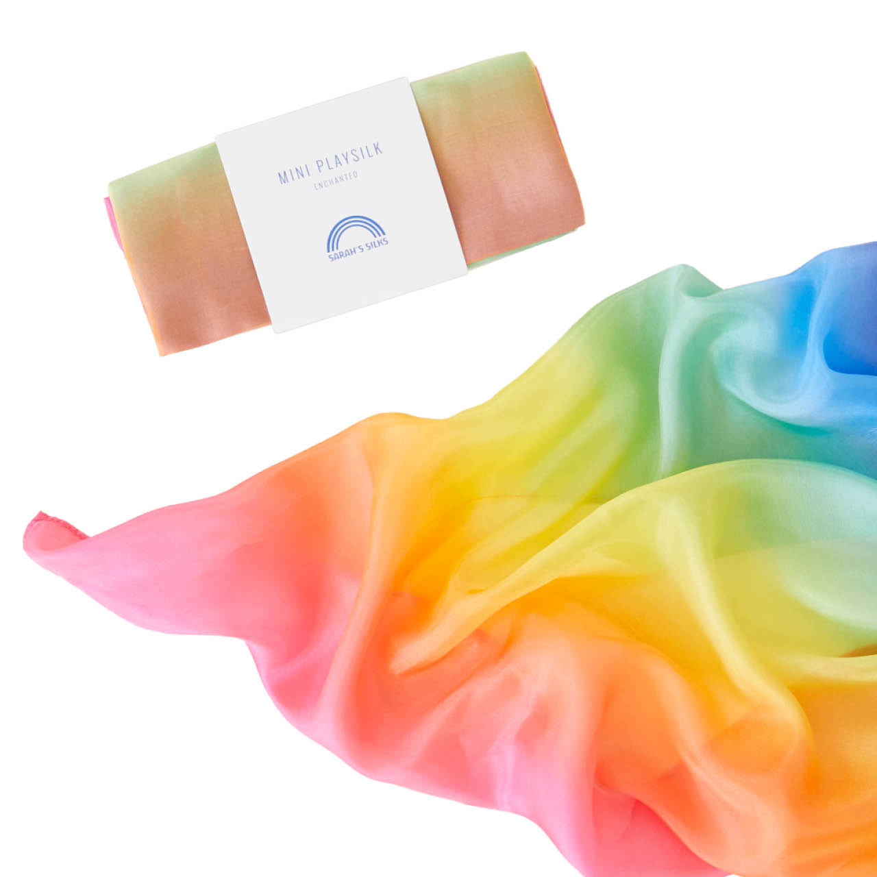 Regenbogen Spieltuch Seide klein 53 x 53 cm