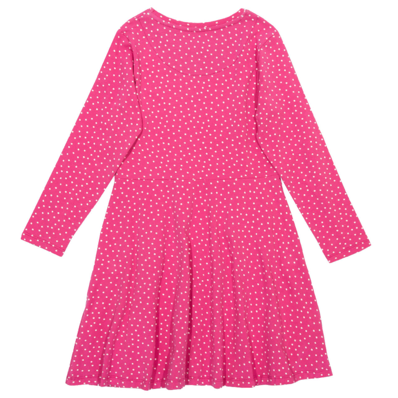 Punkte Skater Kleid langarm pink