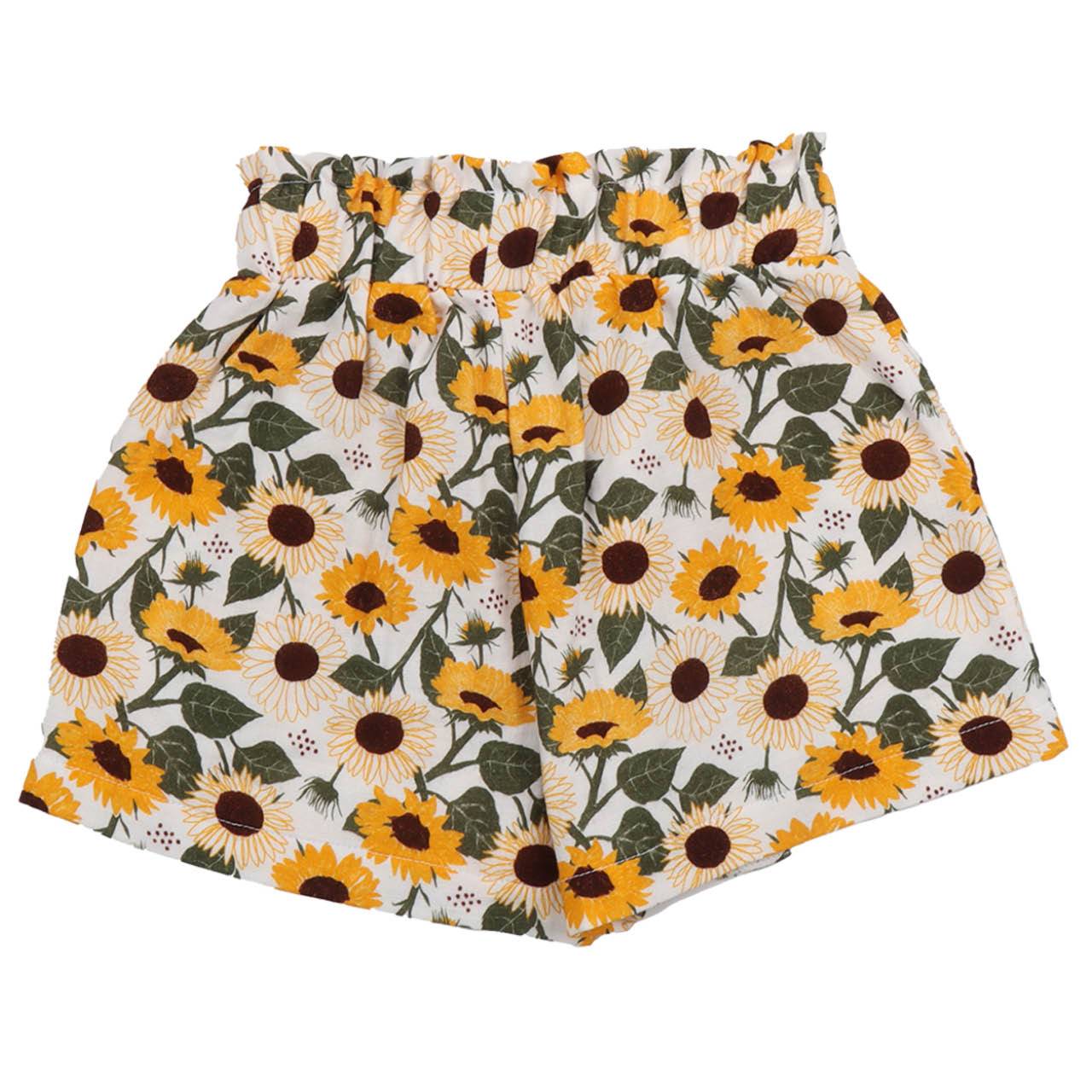 Musselin Shorts zum Binden Sonnenblumen gelb