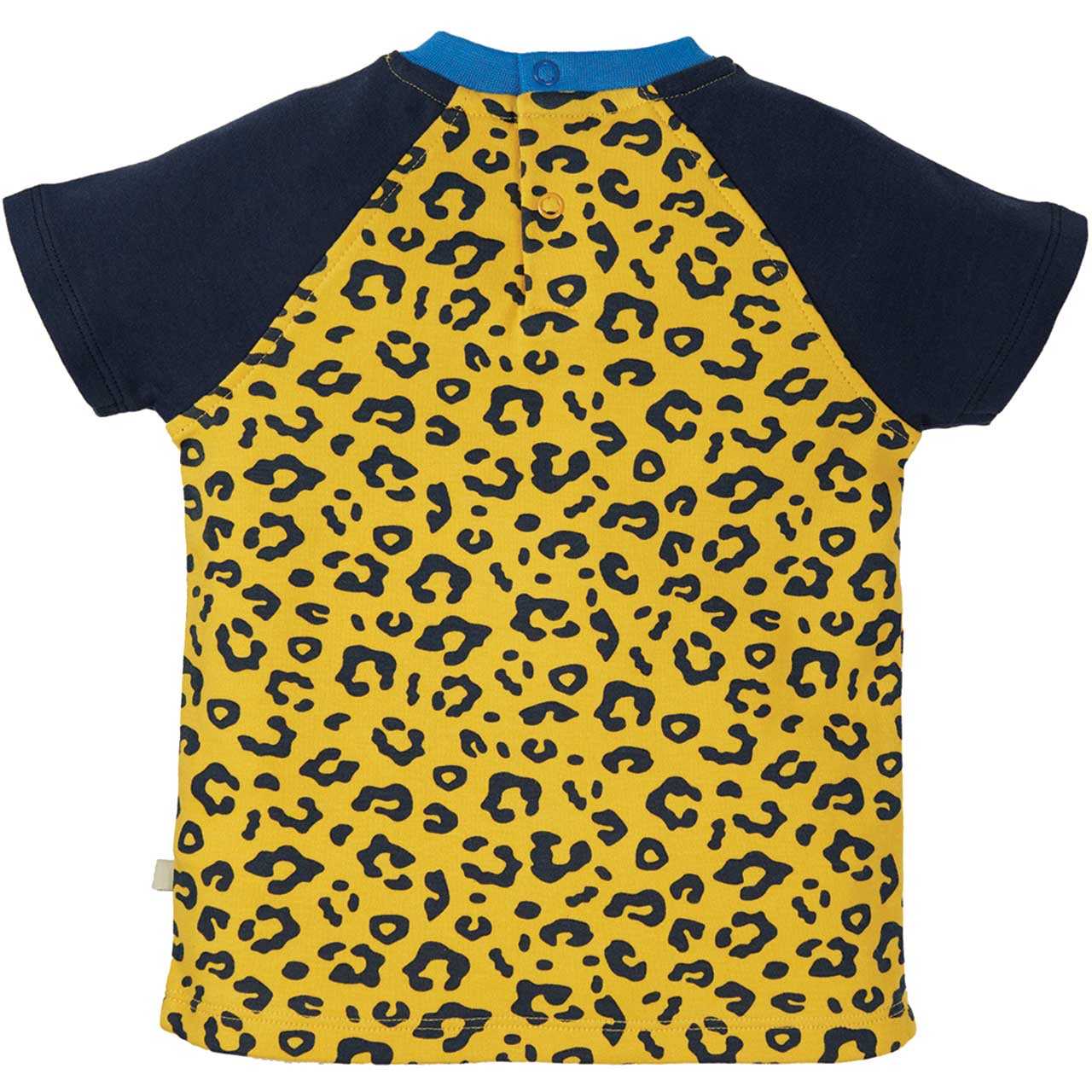 Leoparden T-Shirt mit Öhrchen in navy-gelb