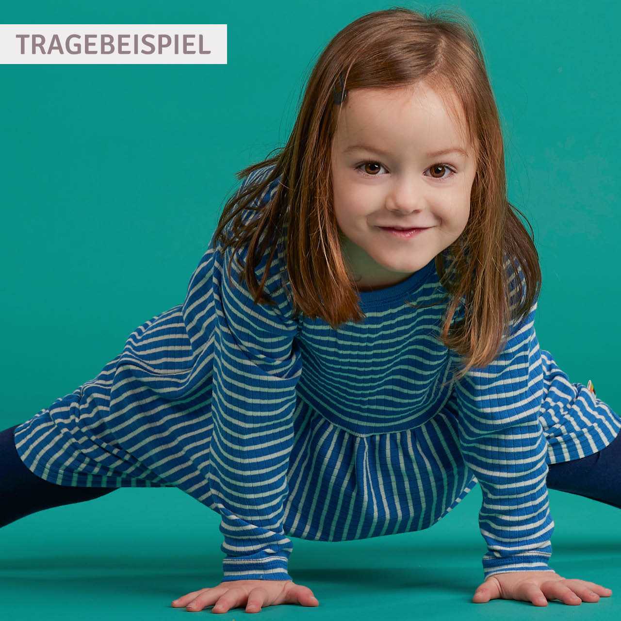 Langarmkleid Rippe altrosa gestreift