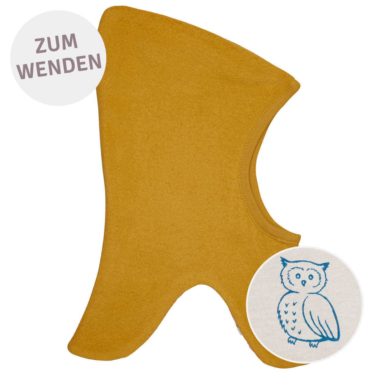 Wende Schlupfmütze Fleece currygelb