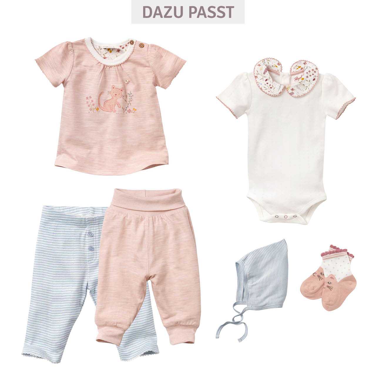 Leichte Babysöckchen Kätzchen rosa