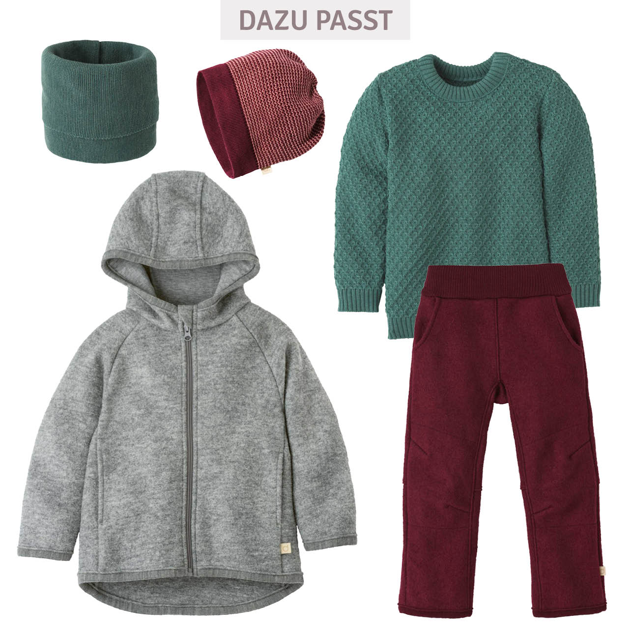 Warme Walkhose Wolle cassis