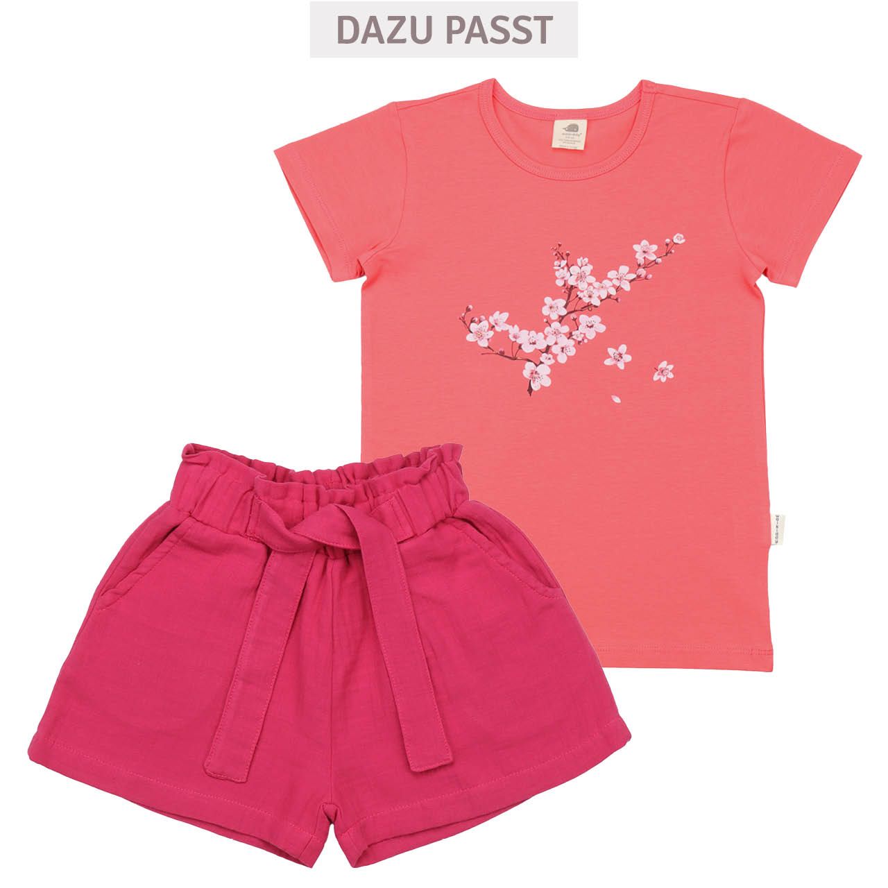 Shirt kurzarm Blumen pink