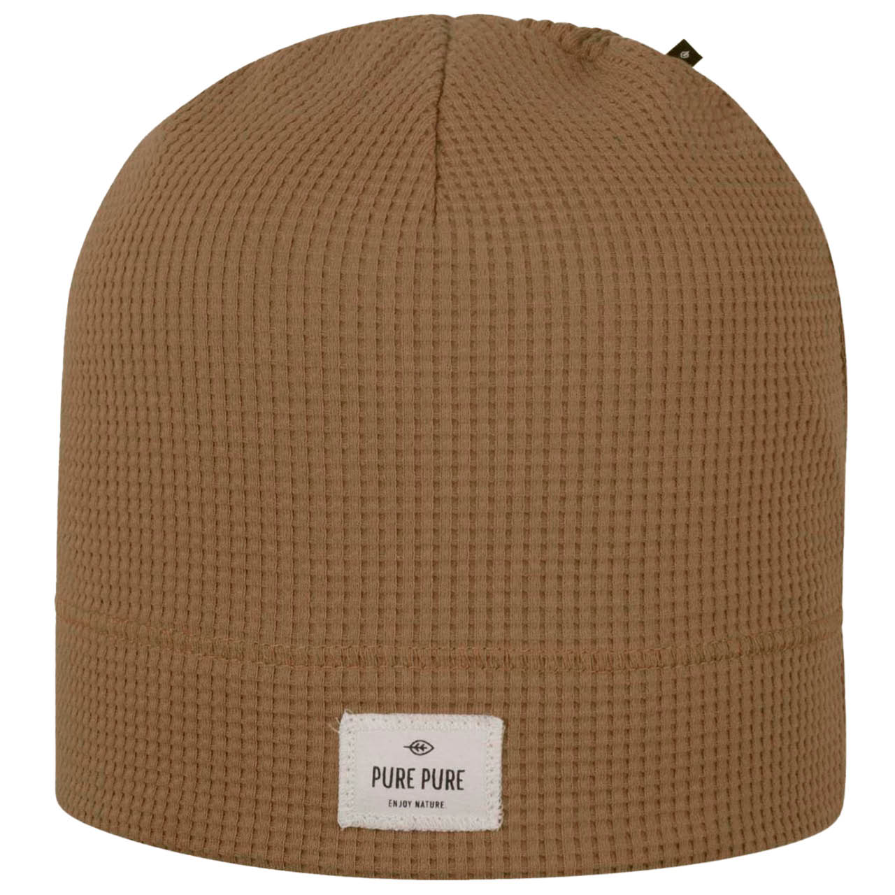 Kinder Beanie uni braun Waffelstruktur