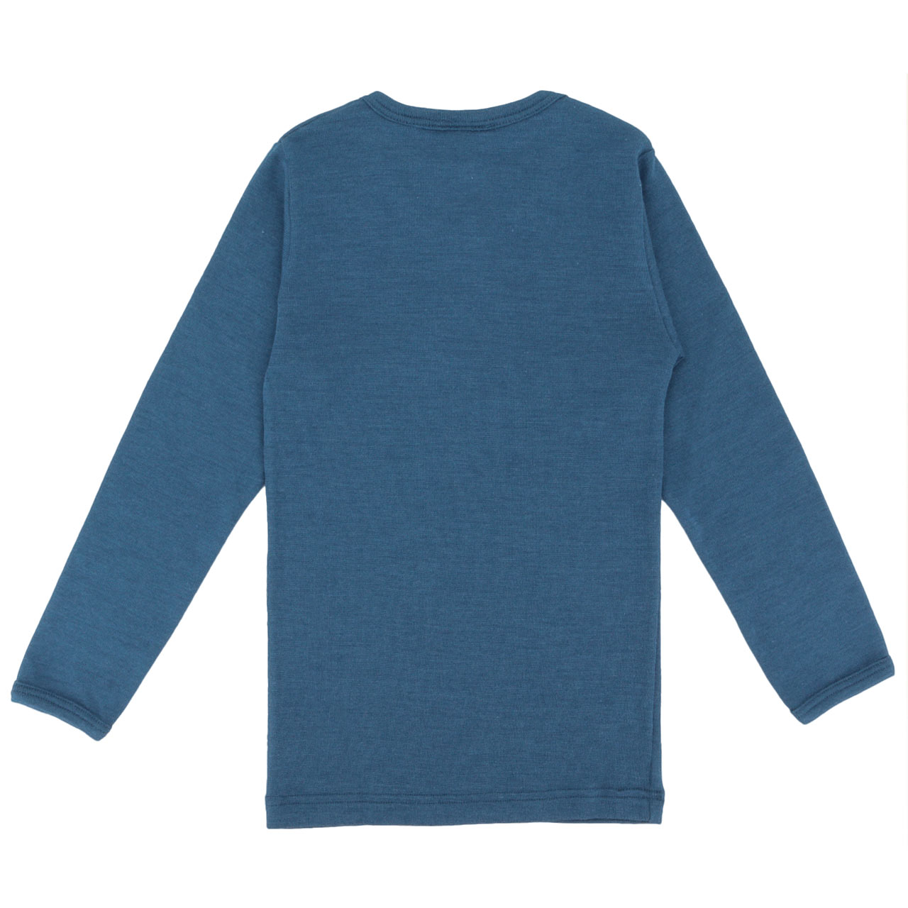 Wolle Seide Langarmshirt für Kinder blau