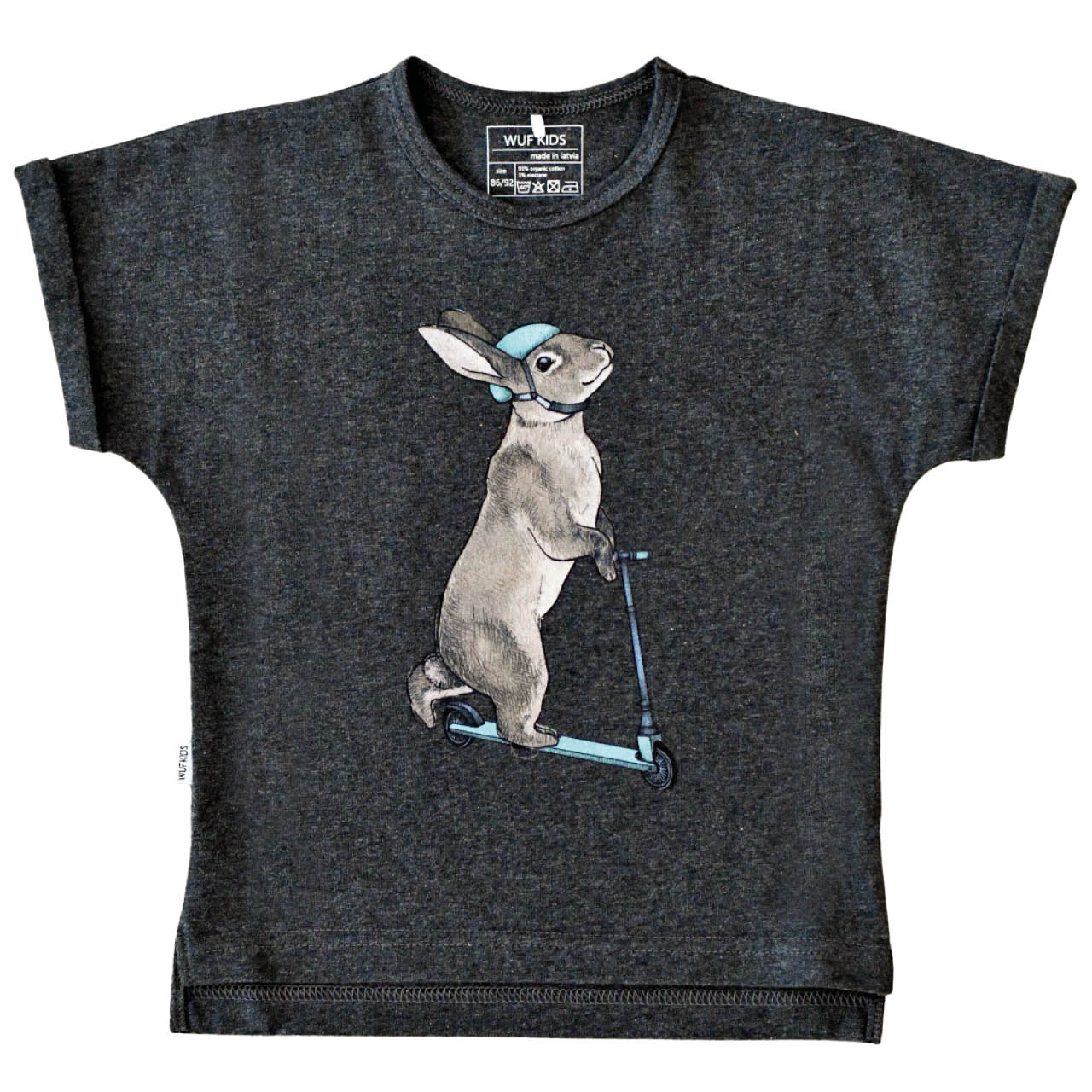 T-Shirt kurzarm Hase graphite