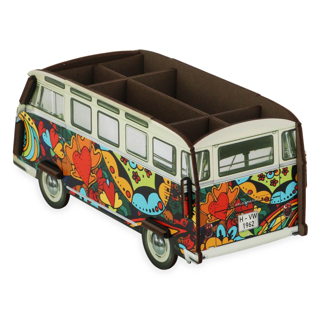 Stiftebox zum Stecken VW T1 Popart Herzen