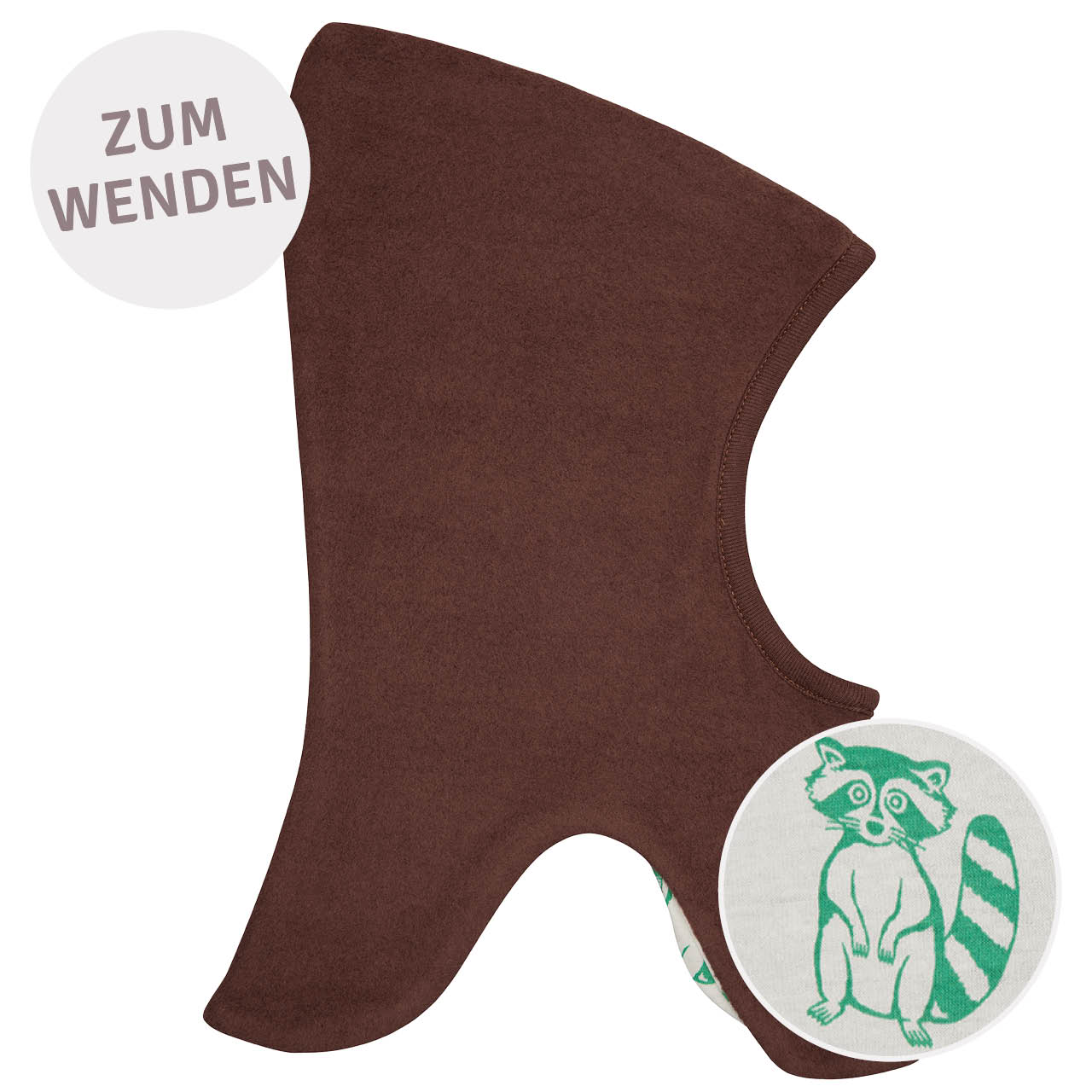 Wende Schlupfmütze Fleece braun