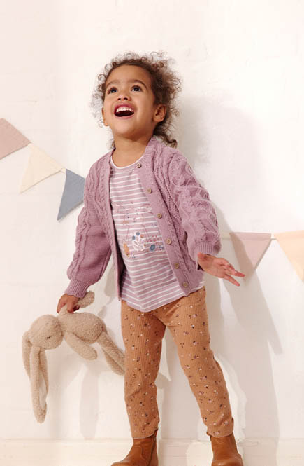 Edler Zopfstrick Cardigan rosenholz