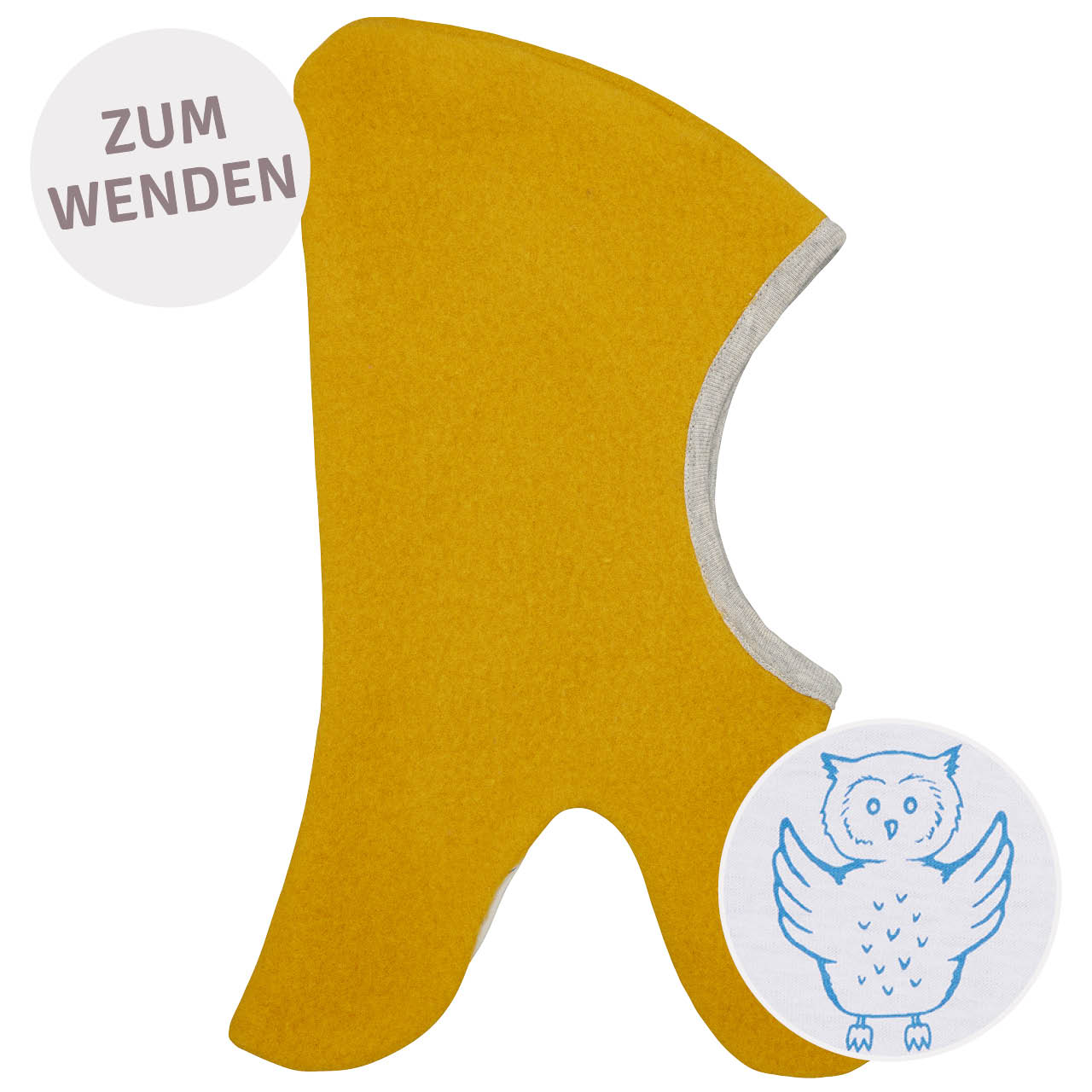 Wende Schlupfmütze Fleece currygelb