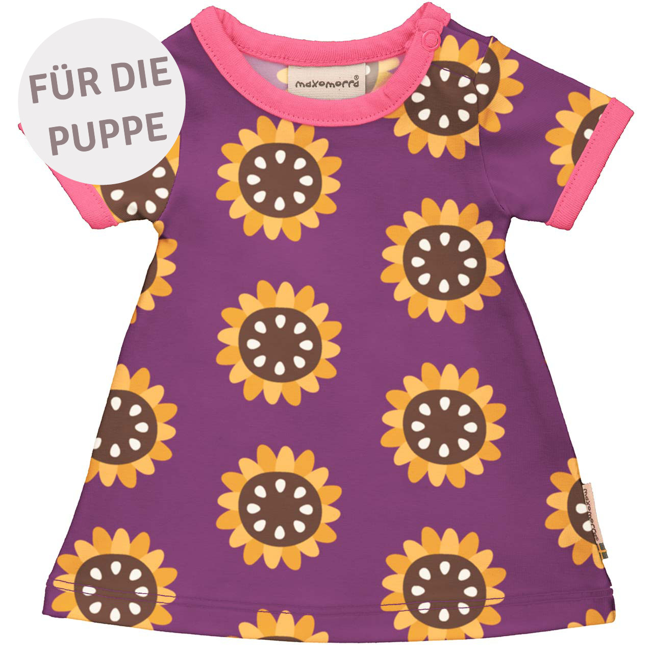 Puppenkleidung Kleidchen Sonnenblumen violett